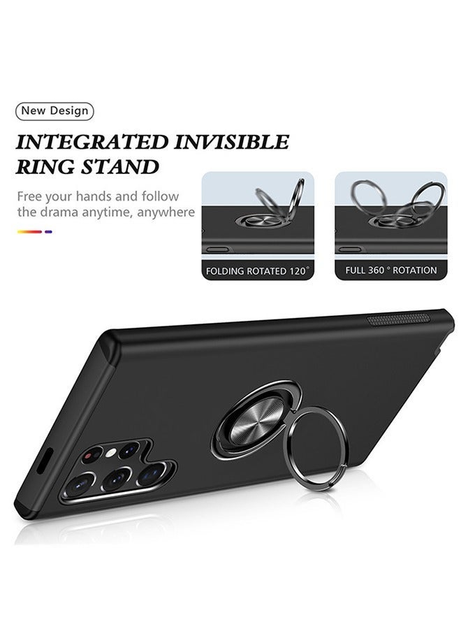 X-level Samsung Galaxy S24 Ultra Case Cover with Magnetic Ring Holder Kickstand , Slim Soft Bumper Hand Free Car Mount Bracket Magnetic Back Cover Military-Grade Protection Shell Accessories Protector - Image 2