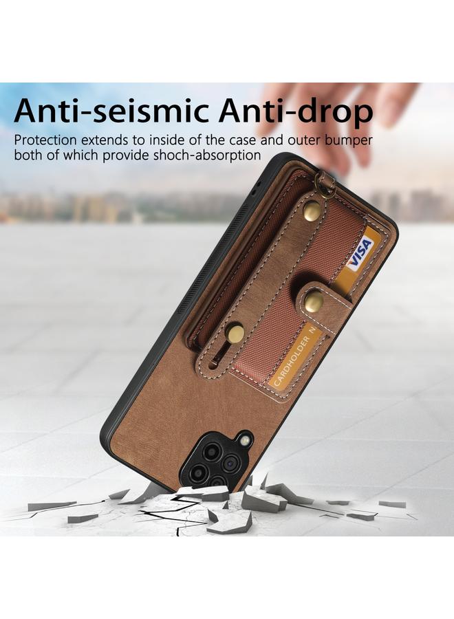 إيروريكس جراب لهاتف Samsung Galaxy A42 5G مع سوار معصم بتصميم متقاطع كلاسيكي ومحفظة جلدية وغطاء خلفي للهاتف - Image 2