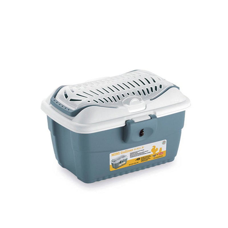 ستيفان بلاست حامل نقل "غوليفر" صغيرة للحيوانات الصغيرة والطيور من ستيفان بلاست - 40 طول × 30 عرض × 24 ارتفاع سم - أزرق فولاذي