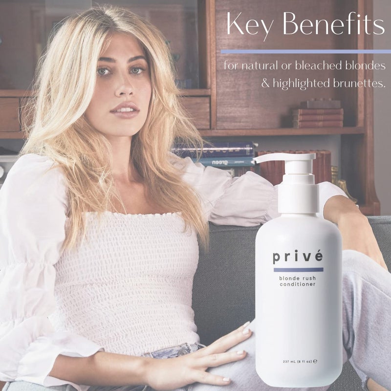 Prive - Blonde Rush Conditioner (33.8 fl oz) - Unparalleled Shine & Nourishment to Your Blonde Hair to Keep Your Blonde Catwalk Cool and Fabulous - Image 2