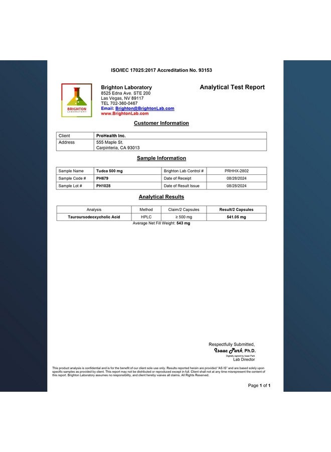 ProHealth Pure TUDCA | Clinically Studied | Third-Party Tested | 500 mg per Serving, 60 Capsules - Image 3