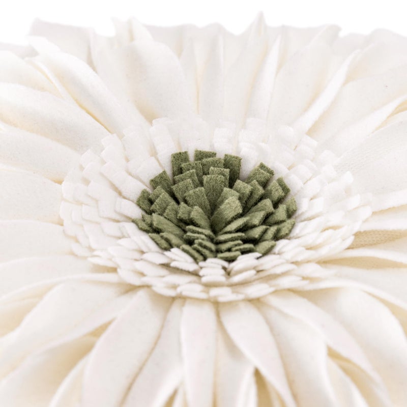 OiseauVoler 3D Sunflower Handmade Throw Pillow Covers Decorative Floral Pillowcases Cushion Covers for Couch Living Room Home Decor Creamy White 18x18 Inches - Image 4