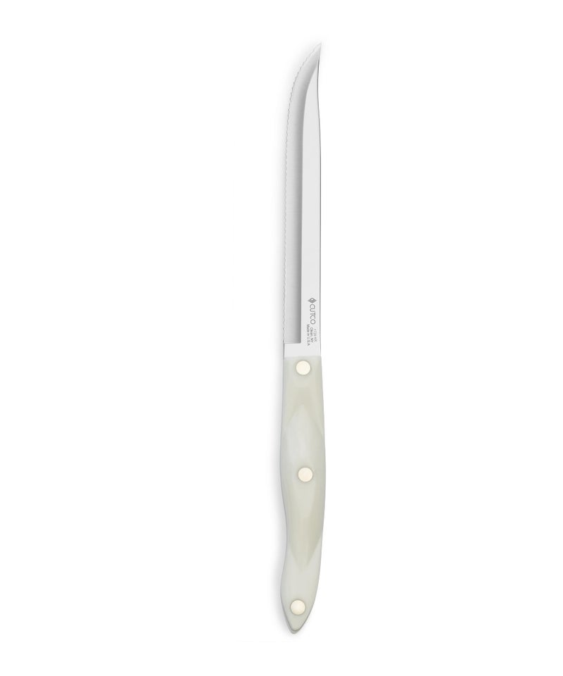 CUTCO Model 1729 Petite Carver with DoubleD serrated blade and white pearl handle