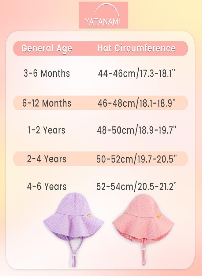 YATANAM Sun Hat Toddler UPF 50+ Summer Bucket Hat Baby Wide Brim Beach Hats Girls Adjustable UV Protection Hats (US, Age, 6 Months, 12 Months, A-White) - Image 5