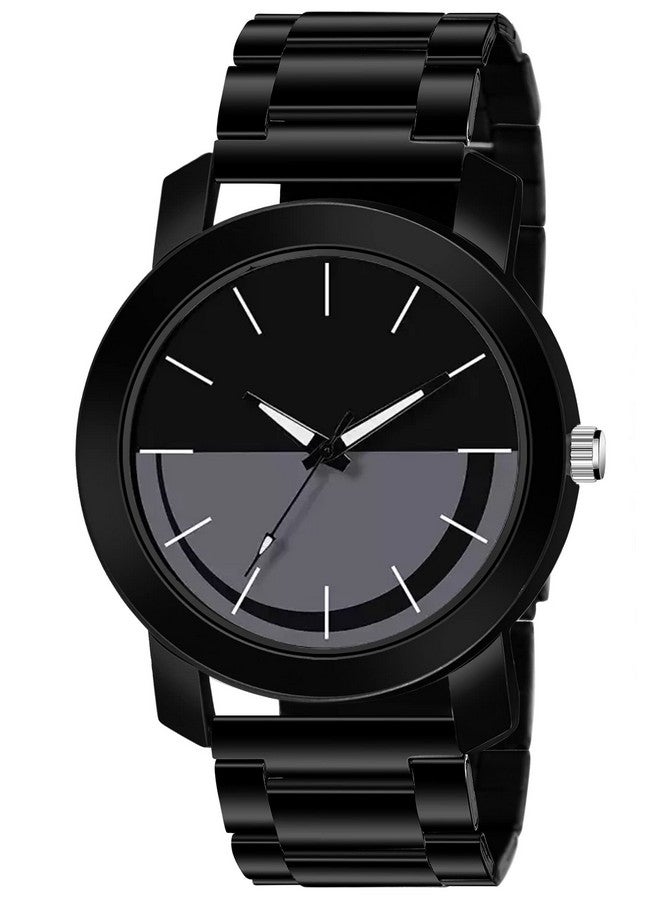 The Shopoholic Analog Dial Black Metal Strap Watches for Men Watch for Man and Watch for Boys - Image 1