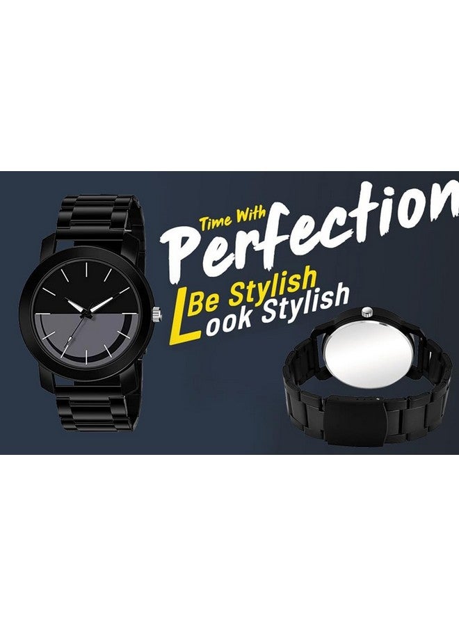 The Shopoholic Analog Dial Black Metal Strap Watches for Men Watch for Man and Watch for Boys - Image 2