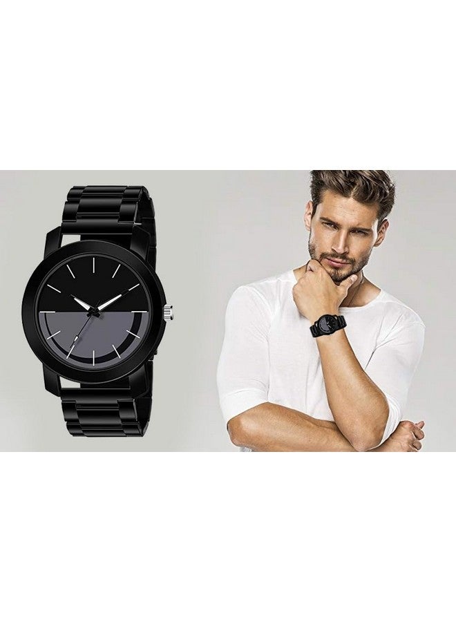 The Shopoholic Analog Dial Black Metal Strap Watches for Men Watch for Man and Watch for Boys - Image 3