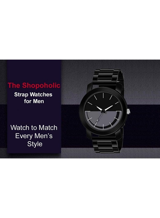 The Shopoholic Analog Dial Black Metal Strap Watches for Men Watch for Man and Watch for Boys - Image 4