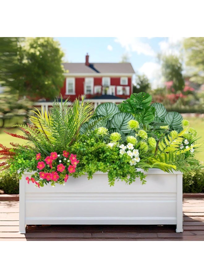 Arabest 20 Pcs Artificial Plants Outdoor Fake UV Resistant Artificial Flowers Greenery Stems Boston Fern Faux Shrubs Plastic Plants for Garden Porch Planter Window Box Home Decor - Image 3