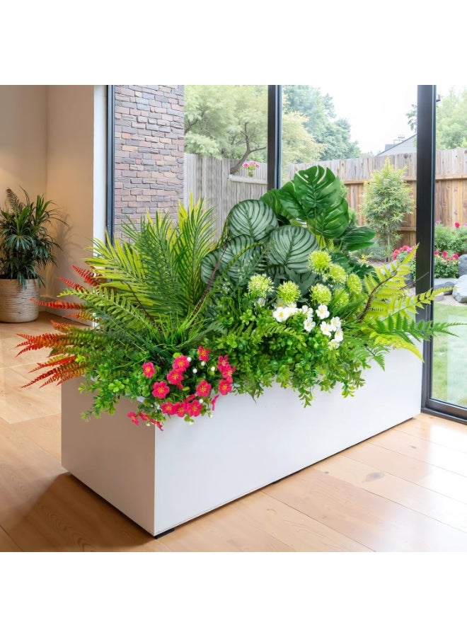 Arabest 20 Pcs Artificial Plants Outdoor Fake UV Resistant Artificial Flowers Greenery Stems Boston Fern Faux Shrubs Plastic Plants for Garden Porch Planter Window Box Home Decor - Image 5