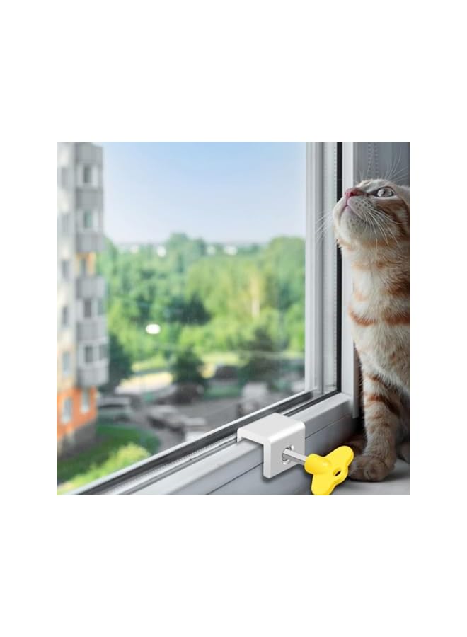 The Bros Sliding Window Locks with Key, 8 Sets Aluminum Sliding Door Lock for Vertical and Horizontal Slide Door, Easv to Install Window Security Bars, Adjustable Security Locks for Patio Bedroom - Image 3