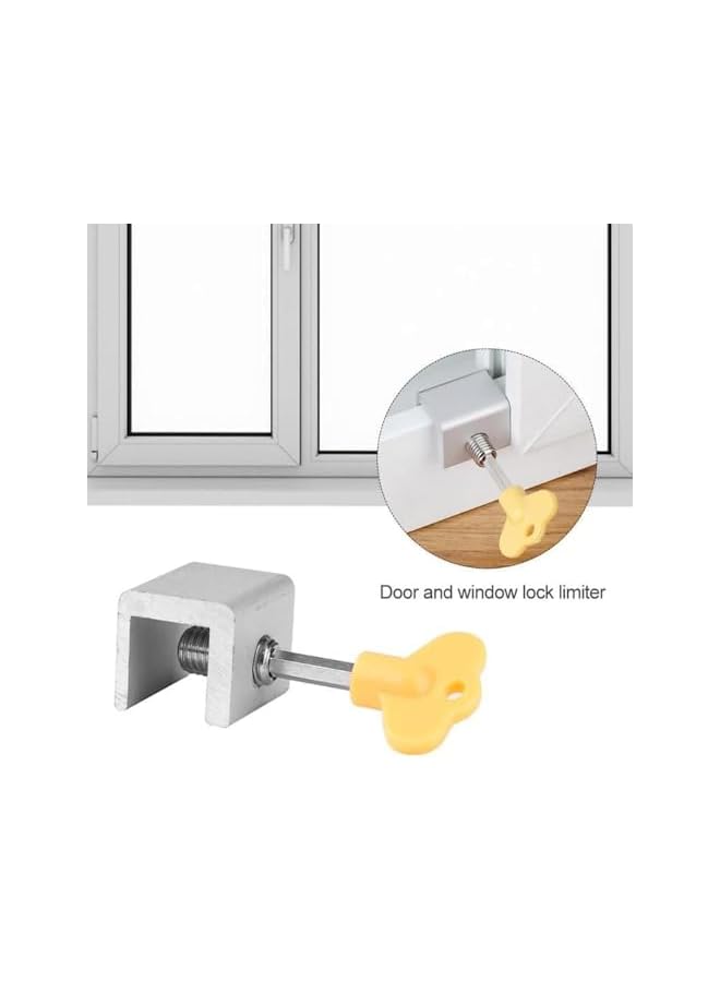 The Bros Sliding Window Locks with Key, 8 Sets Aluminum Sliding Door Lock for Vertical and Horizontal Slide Door, Easv to Install Window Security Bars, Adjustable Security Locks for Patio Bedroom - Image 4