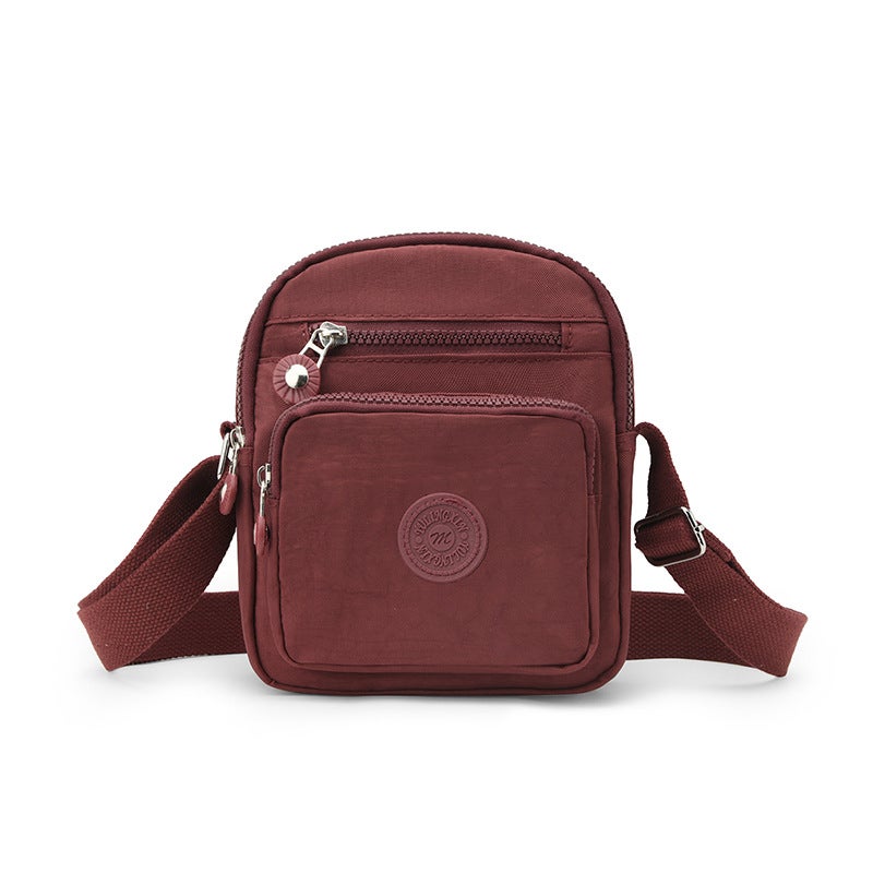 2024 Small Bag New Mobile Phone Bag Vertical Waterproof Nylon Cloth Shoulder Crossbody Bag Multi-Level Women'S Bag Small Change Bag - Image 1