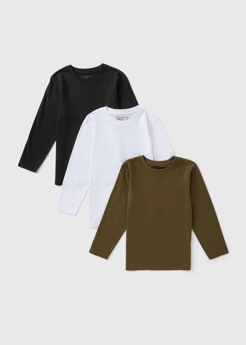 Matalan 3 Pack Boys Long Sleeve T-Shirts