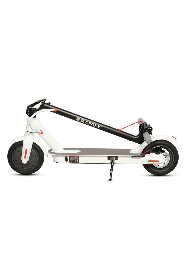 كروني سكوتر كهربائي سريع M365 للأطفال/المراهقين، سرعة 20-45 كم/ساعة، محرك 250 وات، بطارية 36 فولت 7.8 أمبير، خفيف الوزن، قابل للطي، تطبيق للتحكم، مع مصابيح أمامية LED، سكوتر كهربائي عالي السرعة، إطارات مطاطية عميقة مضادة للانزلاق، فرامل قرصية خلفية، أقصى حمولة 100 كجم، سكوتر ذكي مع اتصال بالتطبيق، هيكل من الألومنيوم المحمول للبالغين، تصميم جاهز للسفر - أبيض - Image 3
