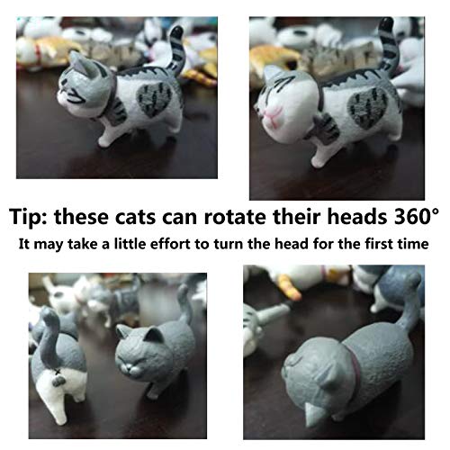 Halloluck 9 Pack Cute Miniature Cat Figure Animal Cat Characters Decor Mini Figure Collection Decor, Cake Topper, Plant, Automobile Decoration,Landscape Scenes - Image 4