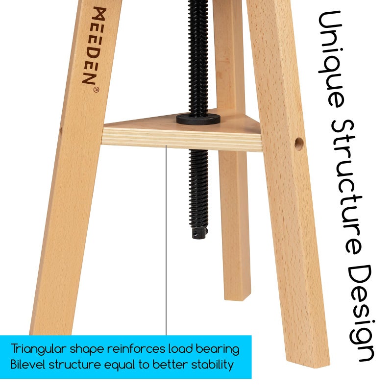 MEEDEN Wooden Drafting Stool with Adjustable Height, Artist Stool,Office Studio Stool, Up to 220 Lbs,German Beech Wood, Perfect for Artists Studio,Home Use,Kitchen,Bars - Image 4