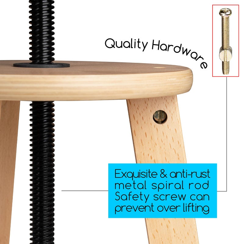 MEEDEN Wooden Drafting Stool with Adjustable Height, Artist Stool,Office Studio Stool, Up to 220 Lbs,German Beech Wood, Perfect for Artists Studio,Home Use,Kitchen,Bars - Image 5