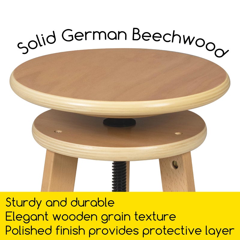 MEEDEN Wooden Drafting Stool with Adjustable Height, Artist Stool,Office Studio Stool, Up to 220 Lbs,German Beech Wood, Perfect for Artists Studio,Home Use,Kitchen,Bars - Image 3