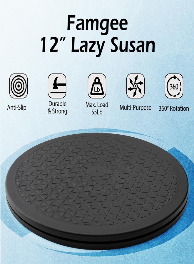 Famgee 12 Inch Lazy Susan Turntable Heavy Duty Rotating Swivel Stand Lazy Susan with Steel Ball Bearings for Flat Panel Monitors, Computer, TV, Speakers, Bonsai, Statue, Cabinet Organizer - Image 2
