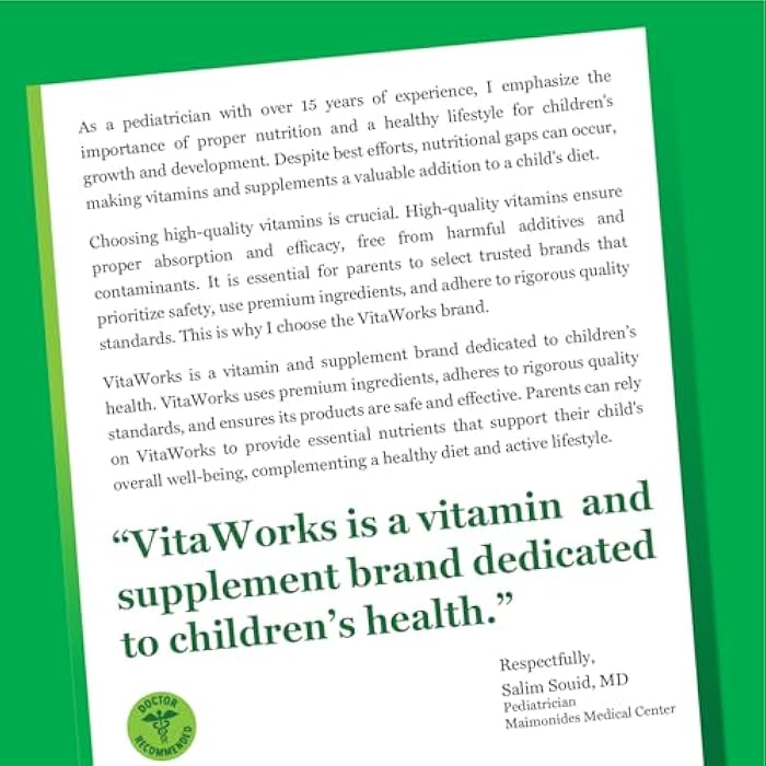 VitaWorks Kids Magnesium Chewable | Great Tasting | 300mg Magnesium Supplement | Vegan, Non GMO and Gluten Free Magnesium Oxide Supplement | for Muscle Function | 120 Chewables | Vitaworks - Image 5