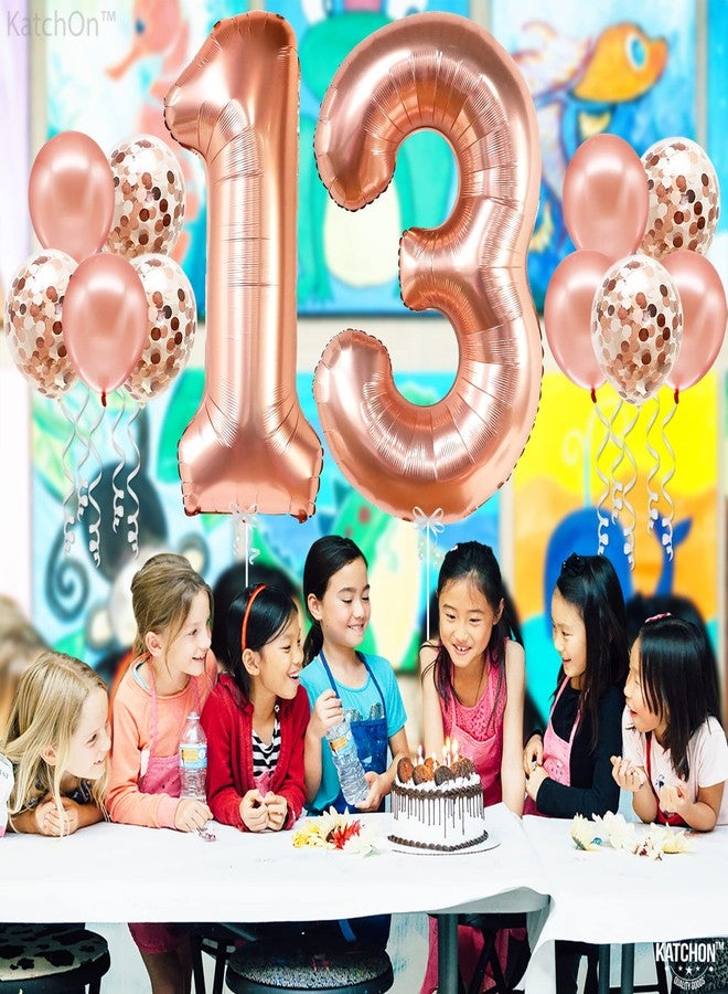 KatchOn, Rose Gold 13 Balloon Numbers - Giant, 40 Inch | 13th Birthday Decorations for Girls | 13 Rose Gold Balloons for 13 Birthday Decorations for Girls | Rose Gold Number 13 Balloons for Birthdays - Image 4