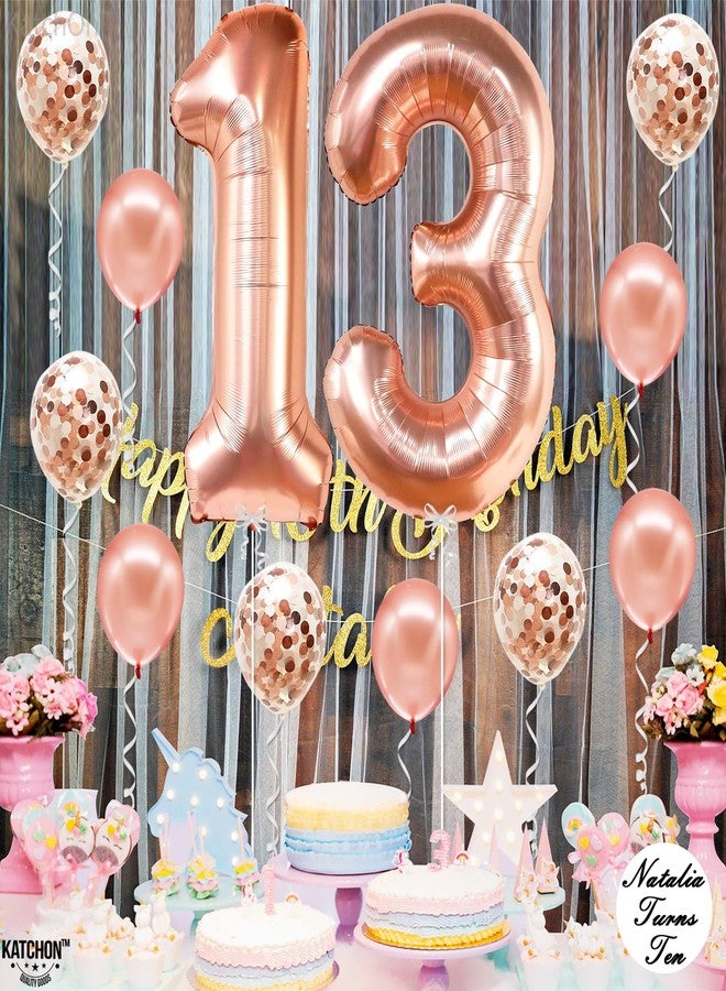 KatchOn, Rose Gold 13 Balloon Numbers - Giant, 40 Inch | 13th Birthday Decorations for Girls | 13 Rose Gold Balloons for 13 Birthday Decorations for Girls | Rose Gold Number 13 Balloons for Birthdays - Image 5