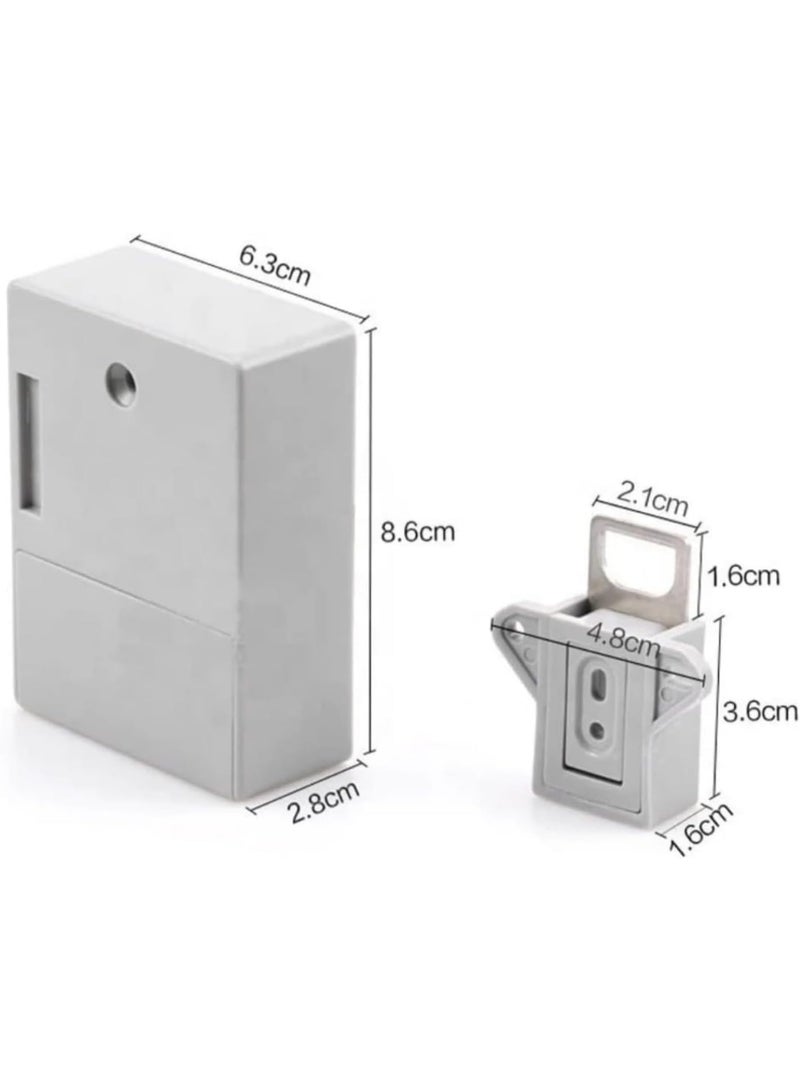 Smart Fingerprint Cabinet Lock, Hidden Electronic Drawer Lock with Fingerprint Access, Smart Cupboard Lock, Concealed Design, Includes 2 RFID Cards & Stores up to 3 Fingerprints (White) - Image 3
