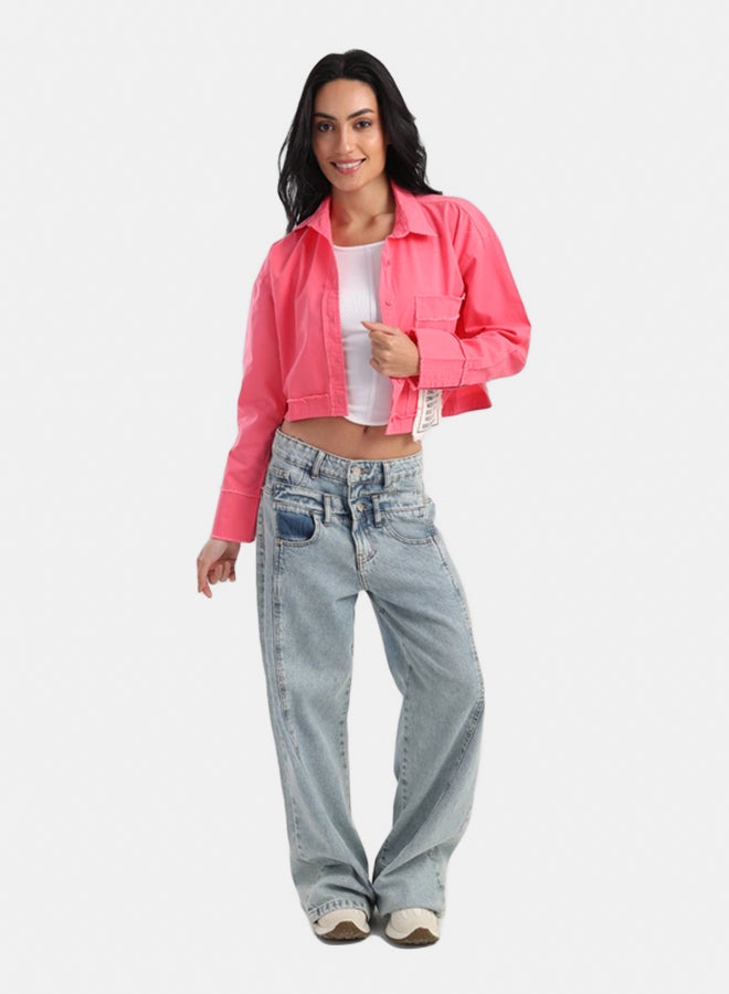 Carina Cropped Shirt with Side Print - Image 5