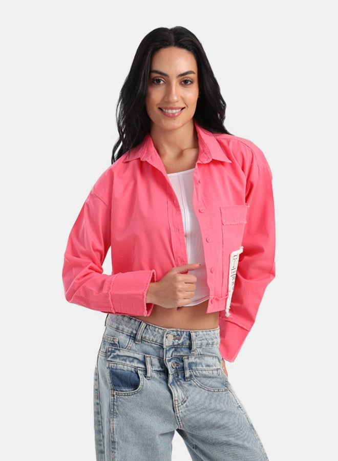 Carina Cropped Shirt with Side Print - Image 2