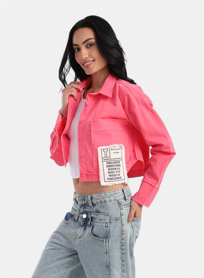 Carina Cropped Shirt with Side Print - Image 1