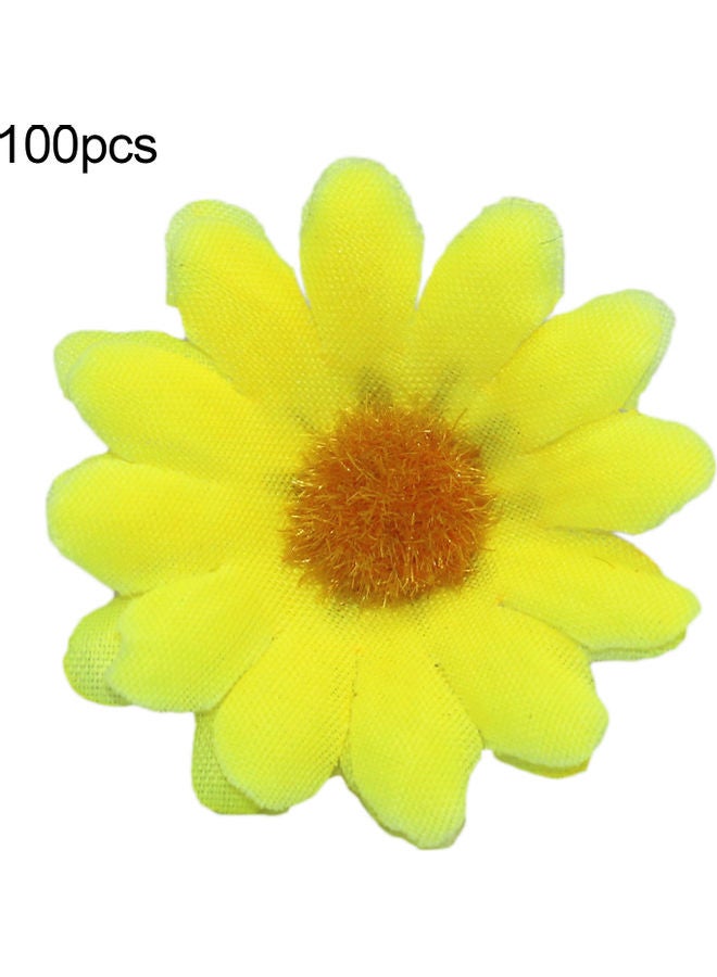 نيبمينينت مجموعة رؤوس زهور عباد الشمس صناعية مكونة من 100 قطعة أصفر