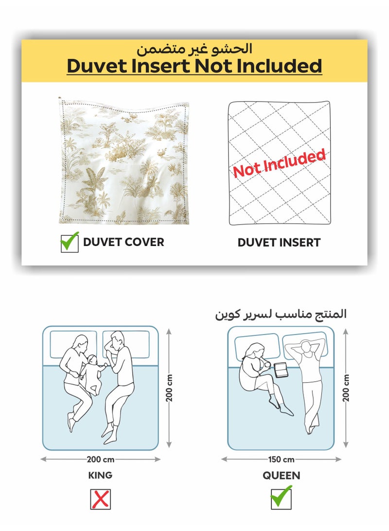 دوناتيلا طقم غطاء لحاف مشجر 4 قطع مقاس كوين يناسب سرير 150×200 سم مايكروفايبر ناعم , تصميم راقي و انيق , يناسب جميع الفصول (لا يشمل حشوة اللحاف)  - Image 3