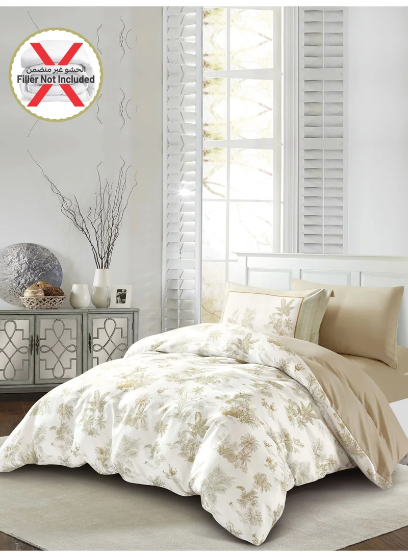 دوناتيلا طقم غطاء لحاف مشجر 4 قطع مقاس كوين يناسب سرير 150×200 سم مايكروفايبر ناعم , تصميم راقي و انيق , يناسب جميع الفصول (لا يشمل حشوة اللحاف)