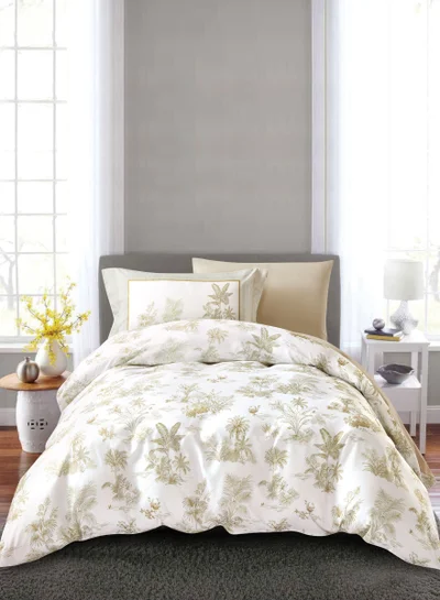 دوناتيلا طقم غطاء لحاف مشجر 4 قطع مقاس كوين يناسب سرير 150×200 سم مايكروفايبر ناعم , تصميم راقي و انيق , يناسب جميع الفصول (لا يشمل حشوة اللحاف)