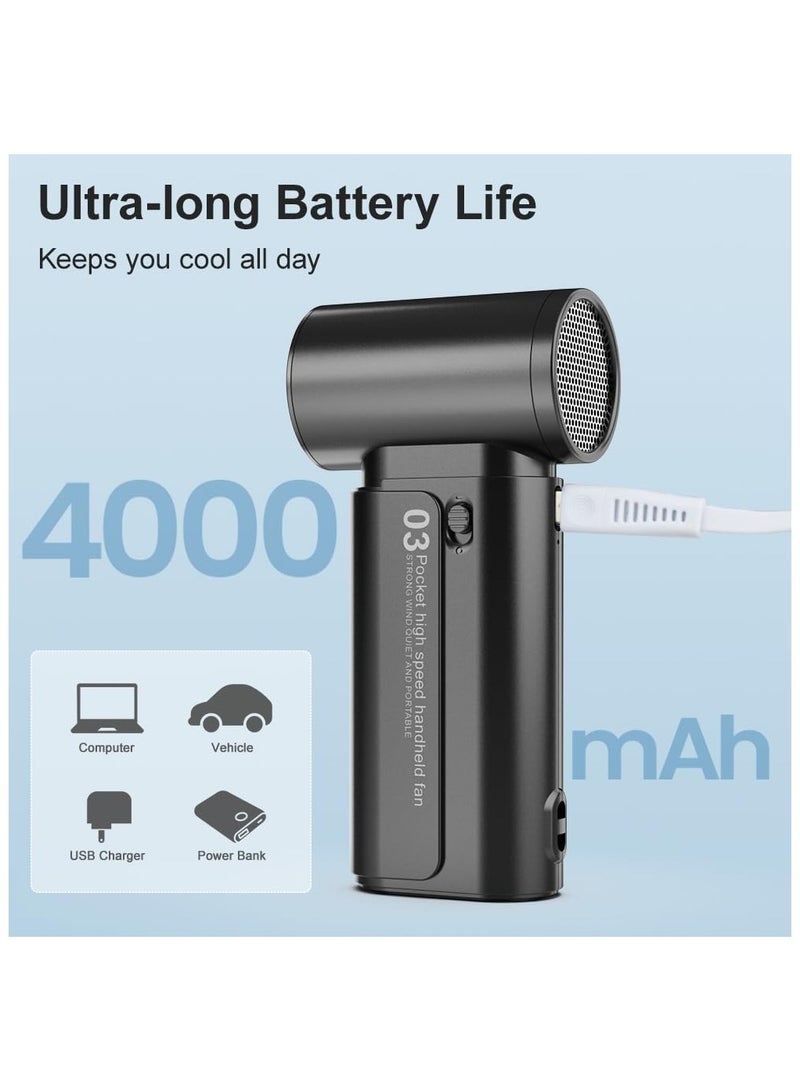 M.A&F's 2025 Ultra Power Handheld Fan，Pocket Fan with High Capacity, 3 Speeds, Safety Lock Design, Lanyard, Type-C Rechargeable Portable Mini Fan for Travel/Outdoor/Office - Image 4