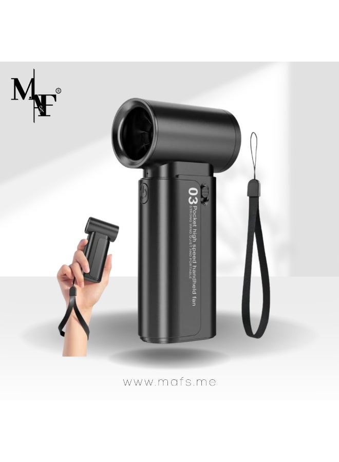 M.A&F's 2025 Ultra Power Handheld Fan，Pocket Fan with High Capacity, 3 Speeds, Safety Lock Design, Lanyard, Type-C Rechargeable Portable Mini Fan for Travel/Outdoor/Office - Image 1