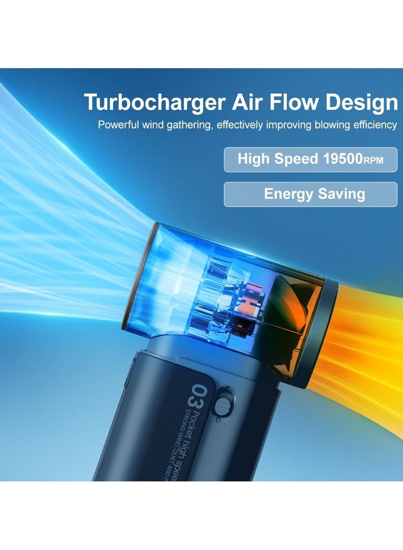 M.A&F's 2025 Ultra Power Handheld Fan，Pocket Fan with High Capacity, 3 Speeds, Safety Lock Design, Lanyard, Type-C Rechargeable Portable Mini Fan for Travel/Outdoor/Office - Image 3