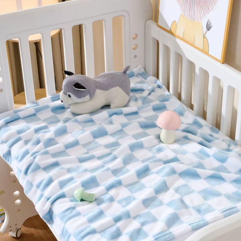 Yagle Mate 4 Pcs Baby Blankets, Fluffy Small Crib Baby Blankets for Boys, Fleece Checkered Blanket, Toddler Receiving Blankets 30Ã—40 - Image 2
