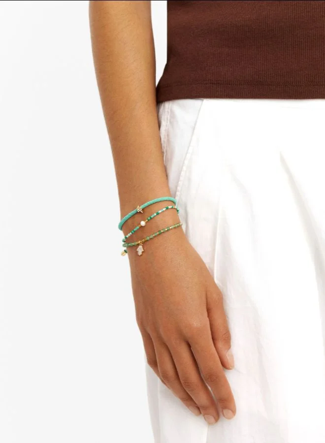 PARFOIS Adjustable bracelet with pearls and beads