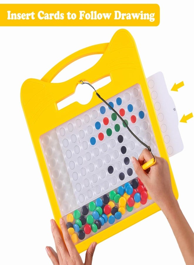 Svance Magnetic Drawing Board for Kids, Toddler Magnet Doodle Board with 2 Pens, Magnetic Dot Art, Fine Motor Skills Toys, Airplane Travel Essentials Toys for Boys Girls (Yellow Cat) - Image 2