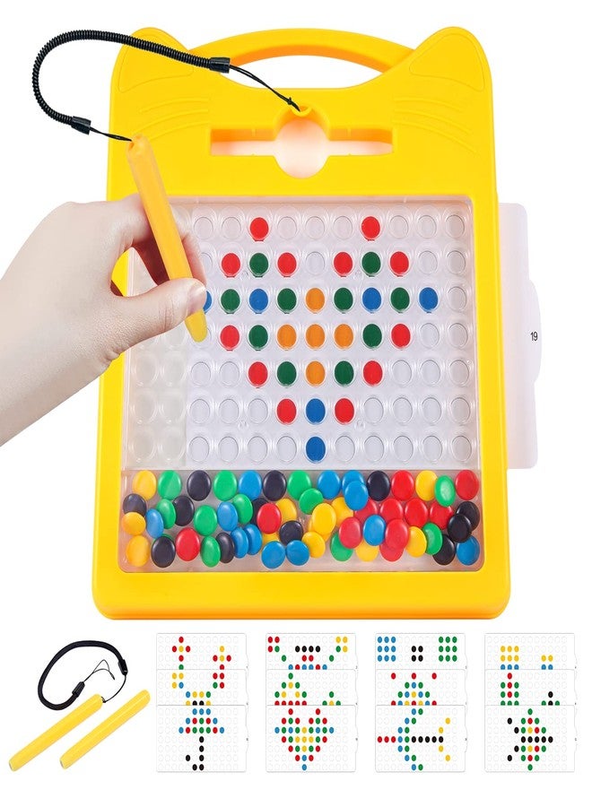 Svance Magnetic Drawing Board for Kids, Toddler Magnet Doodle Board with 2 Pens, Magnetic Dot Art, Fine Motor Skills Toys, Airplane Travel Essentials Toys for Boys Girls (Yellow Cat) - Image 1