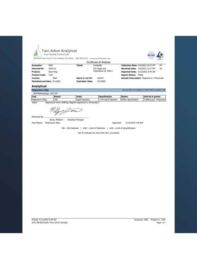 ProHealth Brain-Mag Pro™ (Magnesium L-Threonate) 90caps - ProHealth - Image 2