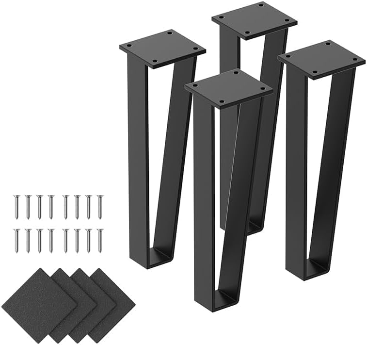 Ventuos Metal Bench Legs Set of 4 TriangleShape Heavy Duty Table Legs Metal Couch Legs Furniture Legs Black Metal for Sofa Couch Dresser Metal Legs for Coffee Table 14 - Image 1