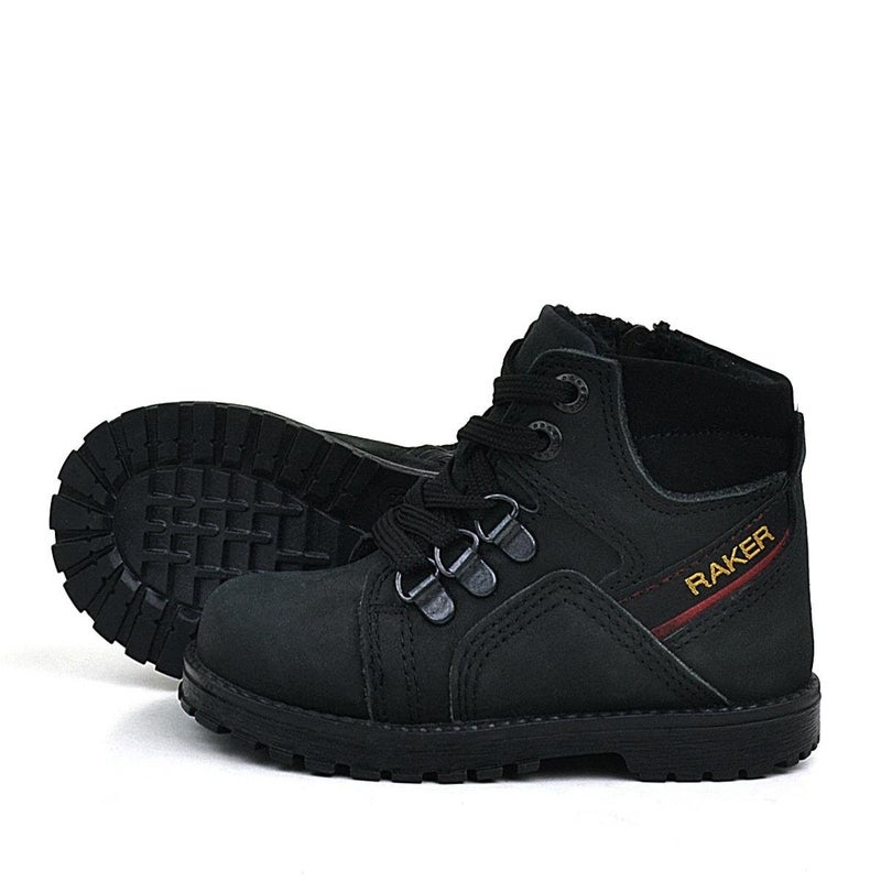 Rakerplus Raker Plus children's genuine leather boots with black fur zipper - Image 5