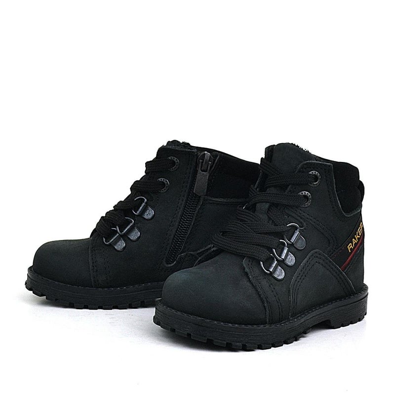 Rakerplus Raker Plus children's genuine leather boots with black fur zipper - Image 4