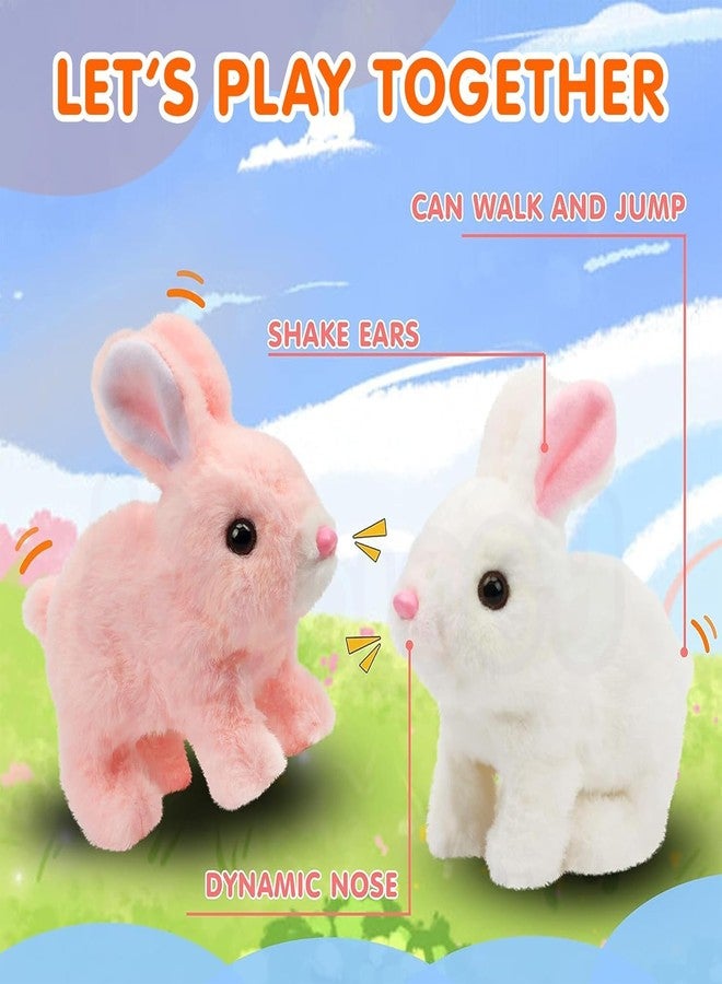 JD PRO | Hopping Walking Bunny Toy with Sounds, Jumping Rabbit Wiggling Ears, Twitching Mouth and Nose, Educational Interactive Bunny Rabbit Toy 1-5 Year Olds Gift for Boys & Girls | - Image 2