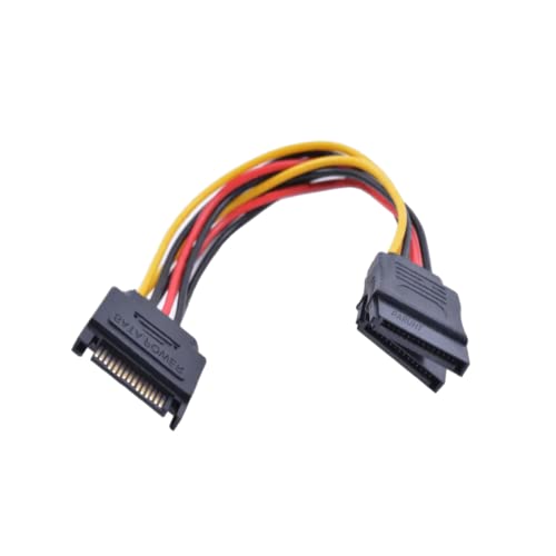 PARUHT SATA 15 Pin Male to 2 x 15 Pin Female Power Extension Y Splitter Cable Adapter,Multi-colored - Image 5