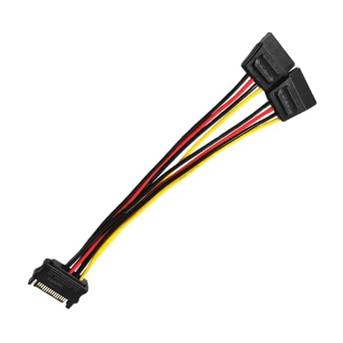 PARUHT SATA 15 Pin Male to 2 x 15 Pin Female Power Extension Y Splitter Cable Adapter,Multi-colored - Image 3