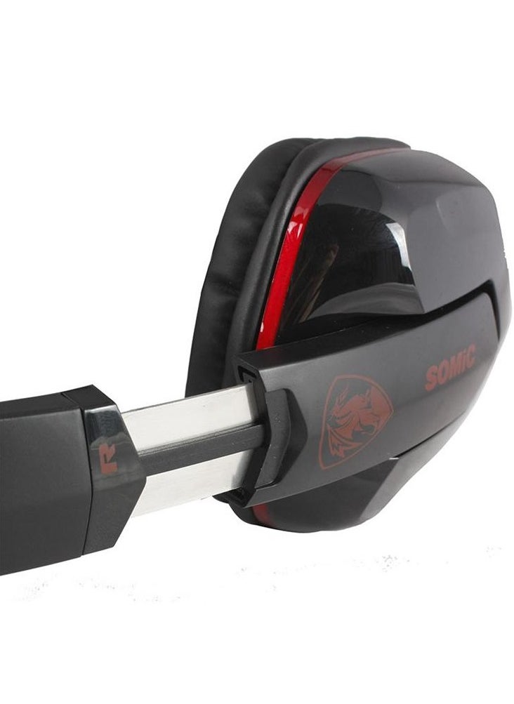 Somic - Wired and Wireless gaming headset calssic model G909 , USB plug is compatible for PC, LATOP, with virtual 7.1 surround sound, the sound can perform the 4D sound , cool unique design and beautiful earshell shape supply a real gaming scene , Long stable communication and high quality chipset make this headphone be a better choice for home audio Usage. - Image 1